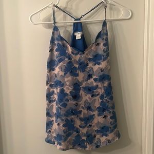 J crew abstract floral razorback tank